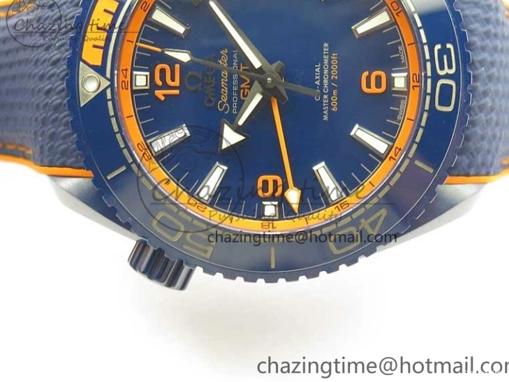 0521 Planet Ocean 45.5mm Big Blue Real Ceramic VSF 1:1 Best Edition on Blue Rubber Strap A8906 Super Clone Unique 7896